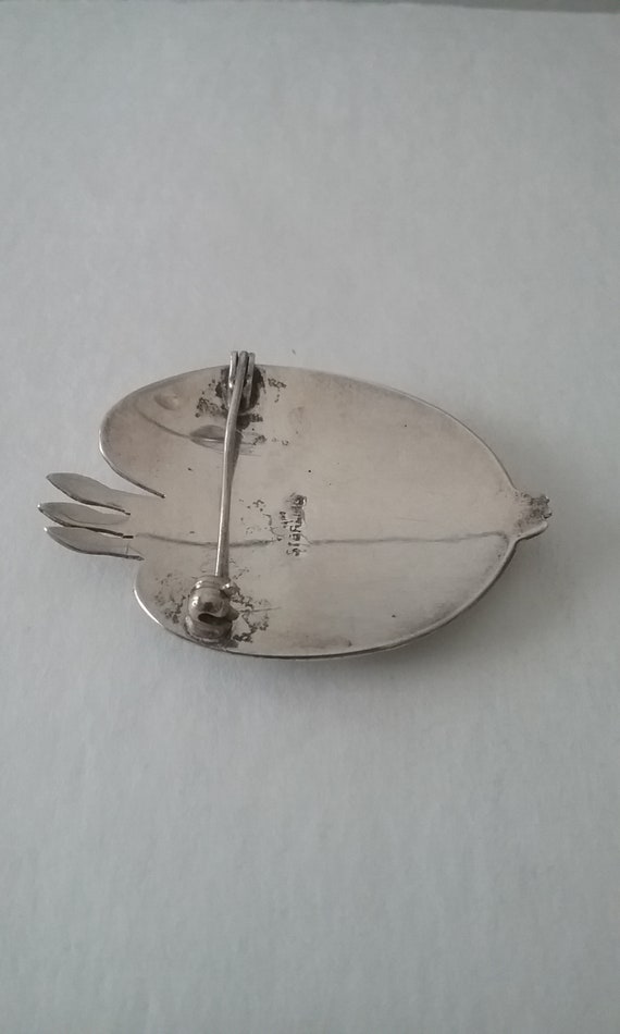 Enamelled Painters Palette Sterling Silver Pin - image 8