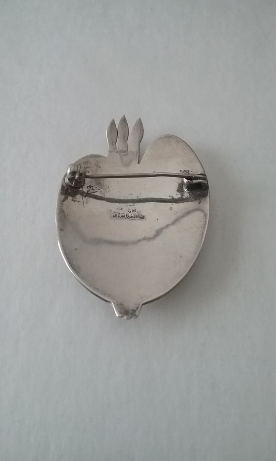 Enamelled Painters Palette Sterling Silver Pin - image 5