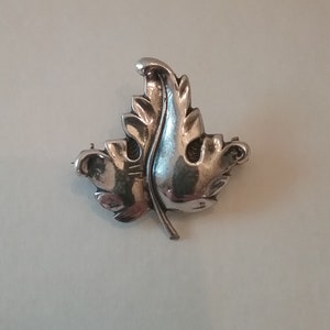 Sterling Silver Leaf Pin by JEWELART