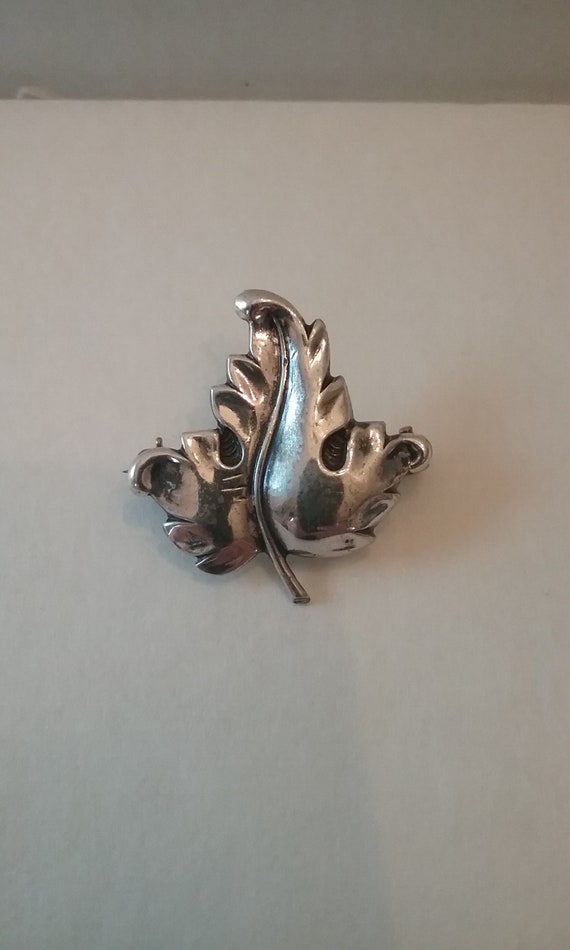 Sterling Silver Leaf Pin by JEWELART