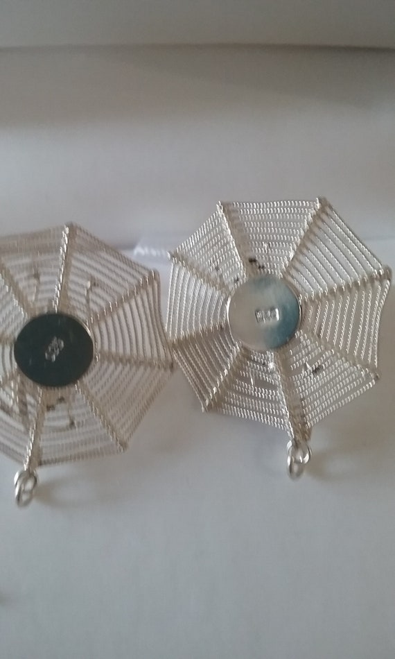 Sterling Silver Spider Web Black Onyx Spider View 5