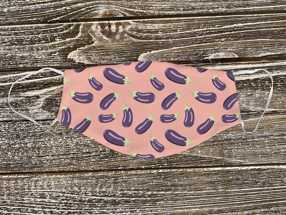 Eggplant Emoji Face Cover Mask. Etsy