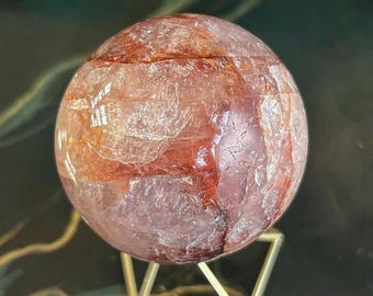 Fire Quartz Sphere | Hematoid Crystal, Grounding Energy, Meditation Stone