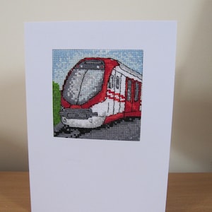 Tarjeta punto de cruz Tren Eléctrico