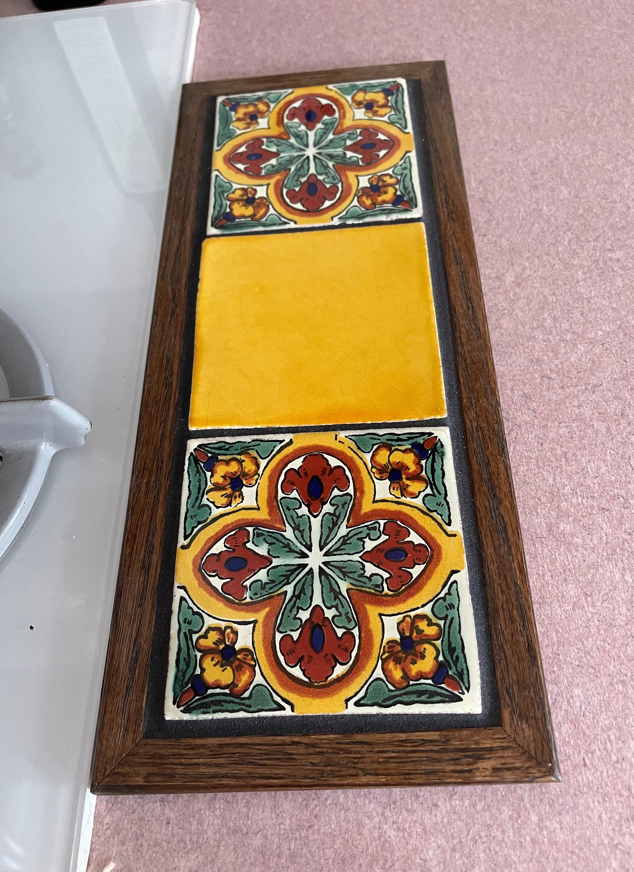 Trivet Handcrafted Oak Wood Frame 14 1/2 X 6 Etsy