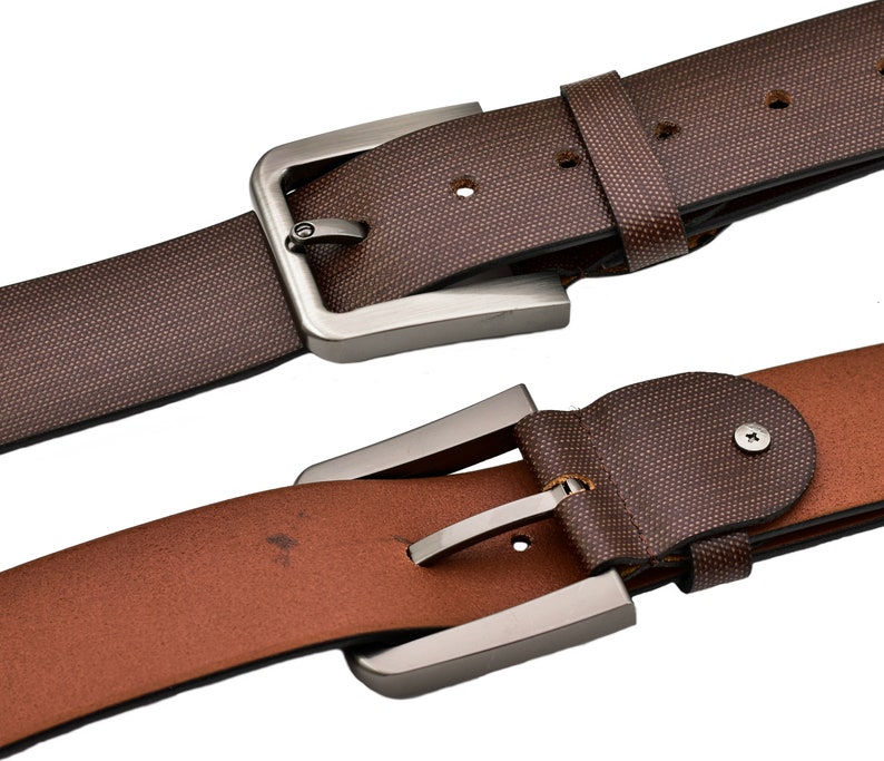 Mens Genuine Leather Full Grain Belt Belts With Strong Silver Etsy UK