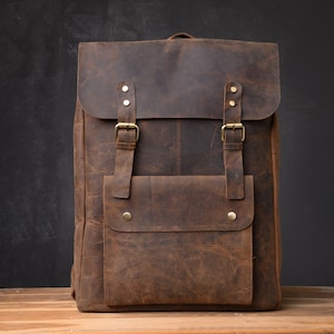 Mens Womens Leather Backpack Handcrafted Genuine Grained - Etsy