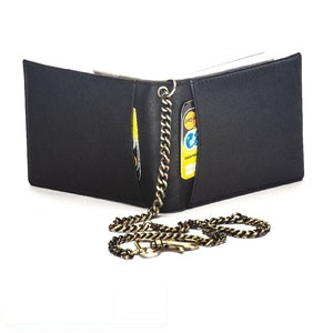 Carteiras de couro masculinas reais 100 por cento qualidade premium bifold carteira titular do cartão bolsa para homens feitos à mão costurados com corrente de segurança