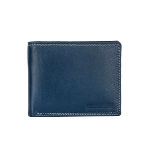 Carteras de cuero para hombre, tarjetero plegable auténtico, piel de cazador de primera calidad.