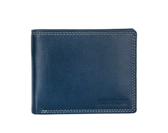 Hand Crafted Hunter Leather Bifold Wallet, Card & Coin Compartments