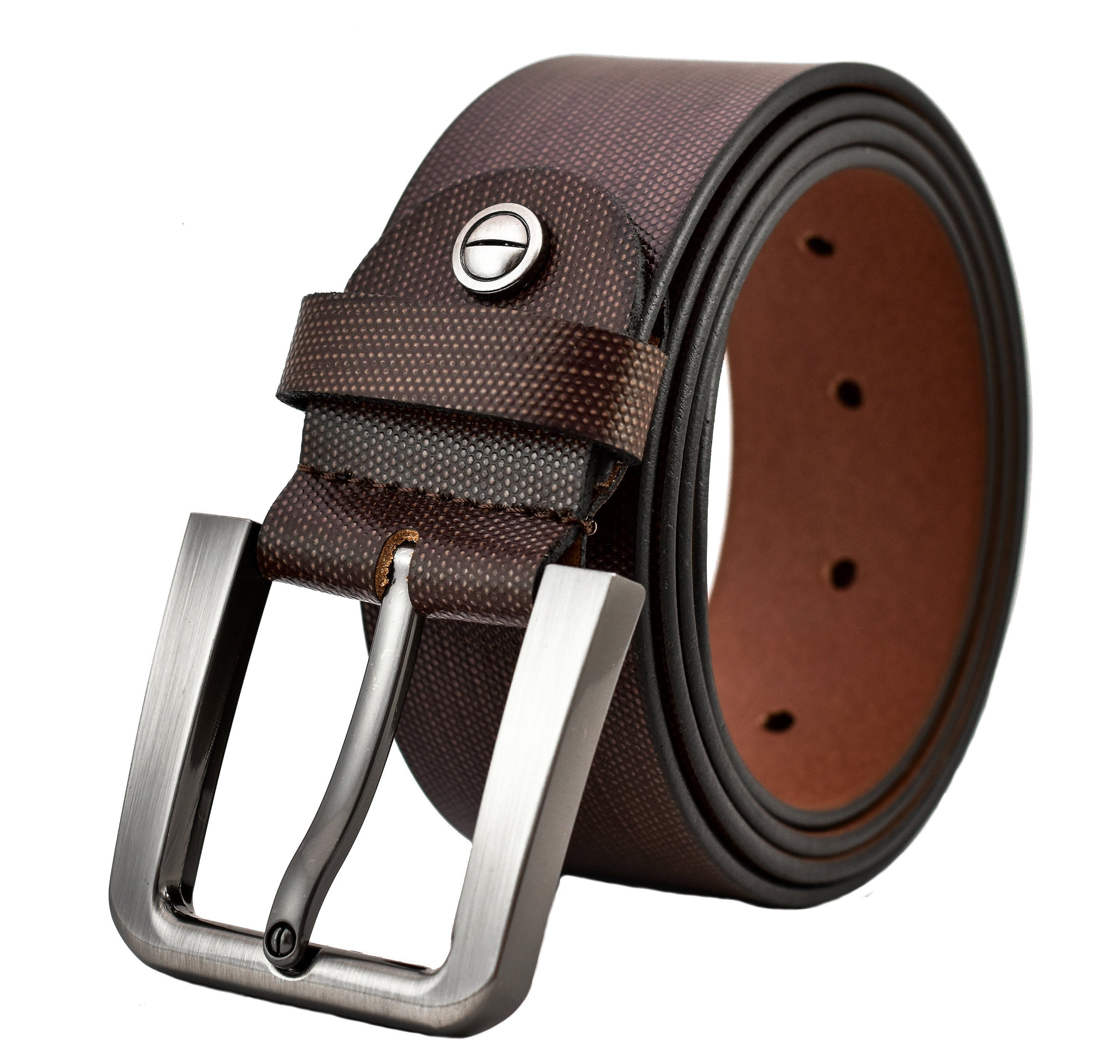 Mens genuine leather full grain belt belts with strong silver etsy uk