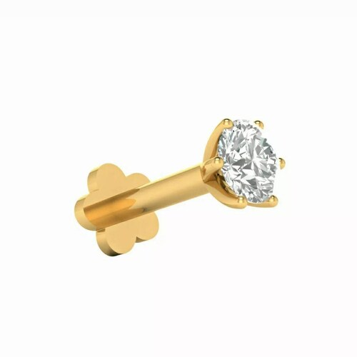 2.2mm Real Diamond Nose Lip Labret Screw Stud Piercing Ring Etsy