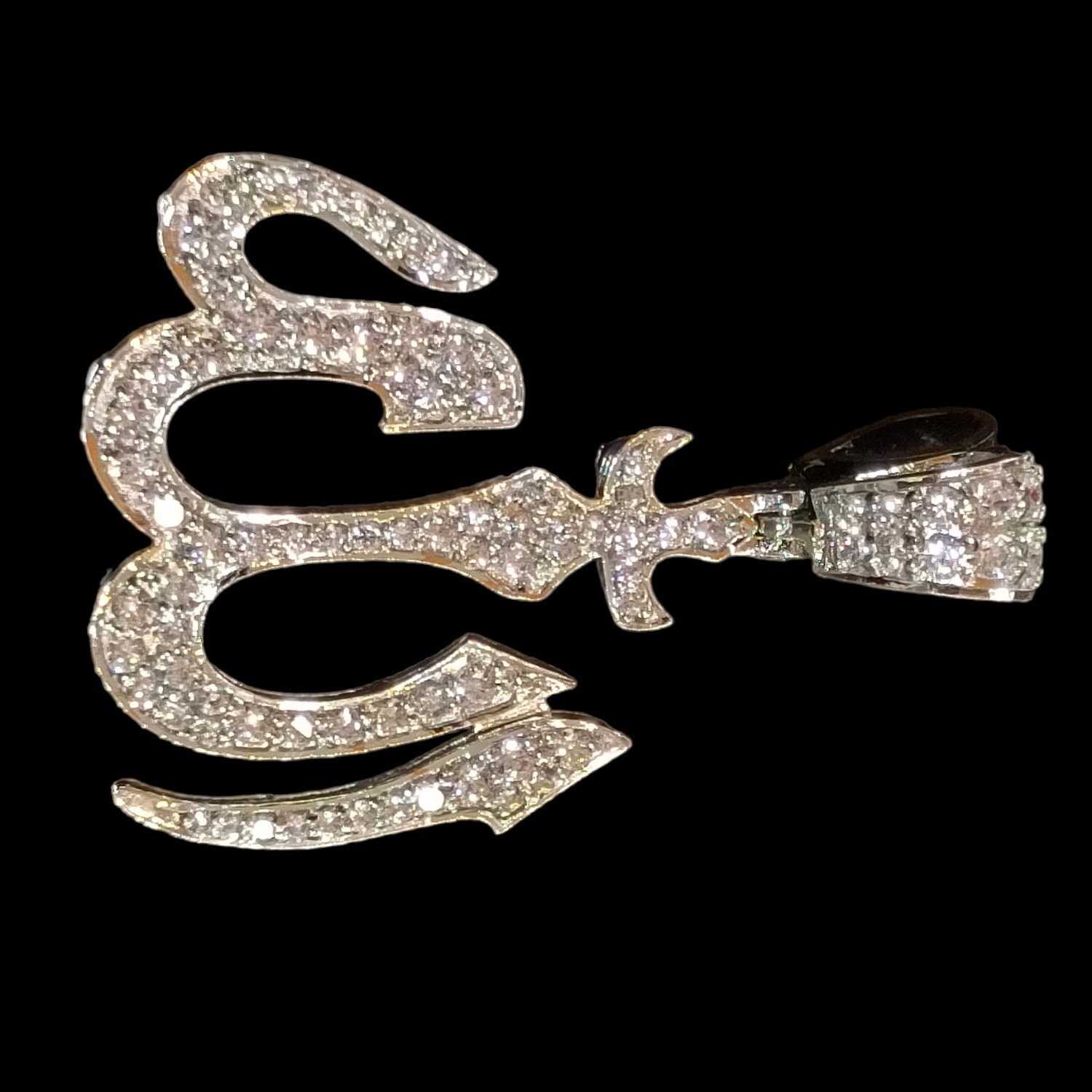 Ciondolo Allah Islamico Con Diamanti Simulati – Argento Placcato Oro Giallo 14K, 3 Carati