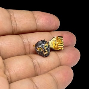 1CT Simulated Black Diamond Panther Earrings 14K Yellow Gold Plated , Emerald Panther Earrings, Gift For Birthday, Animal jewelry