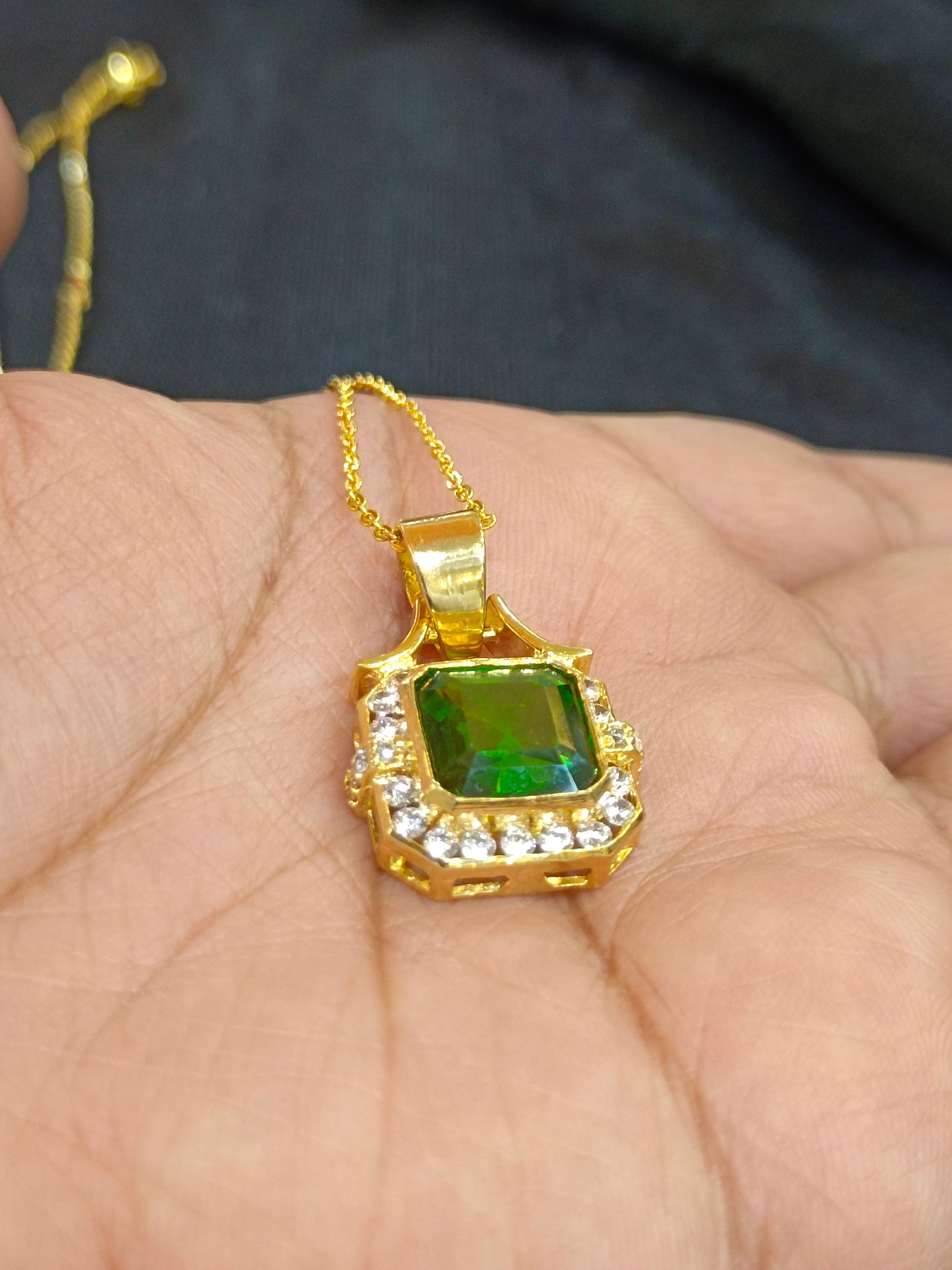 Collier Pendentif Diamant Simulé 2 Ct Plaqué Or 14k - Neuf Sans Boîte
