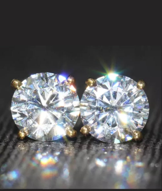 4Ct Round Cut Simulated Moissanite Flower Cluster Earrings 14K White Gold Finish 4Ct Round Cut Simulated Moissanite Flower Cluster Earrings 14K White Gold Finish