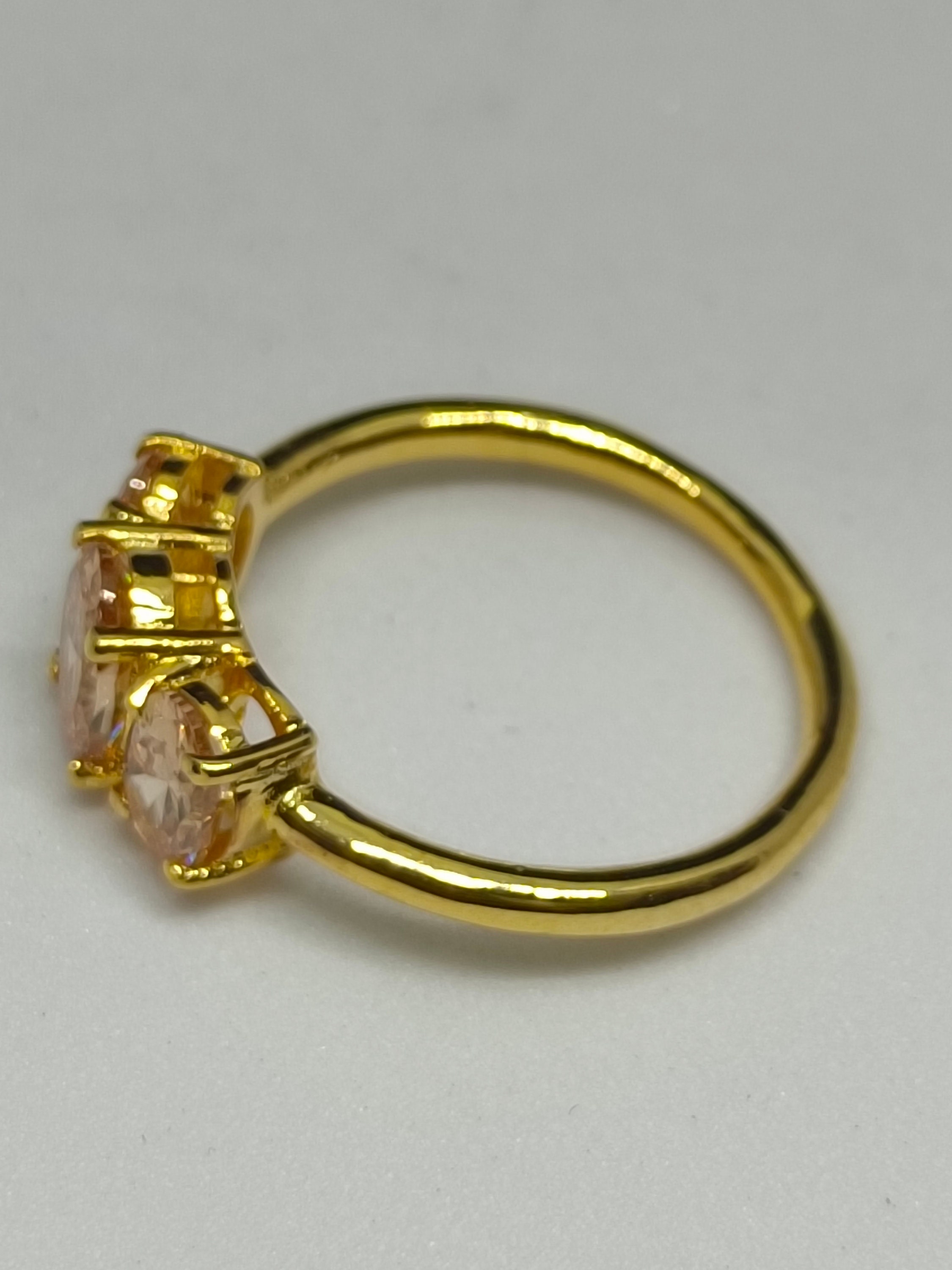 14k Gold Simulated Morganite Ring, Oval Cut Sterling Silver Band - Etsy