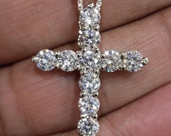 COLLANA UNISEX CON CROCE IN ORO GIALLO 18 KT CON PAVE' DI ZIRCONI Taglio Brillante