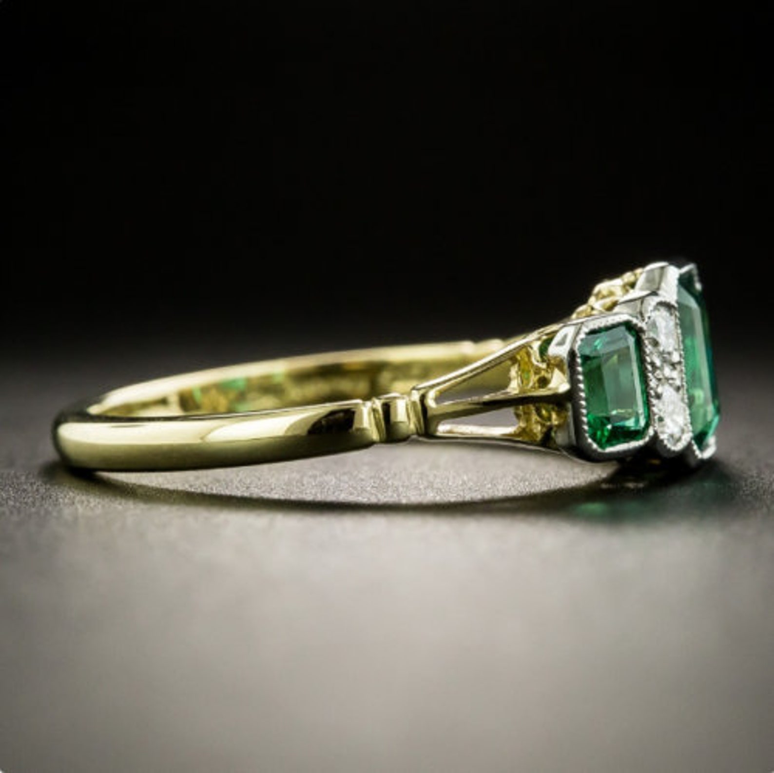 3 Ct Emerald Cut Diamond Cluster Engagement Ring Art Deco Etsy