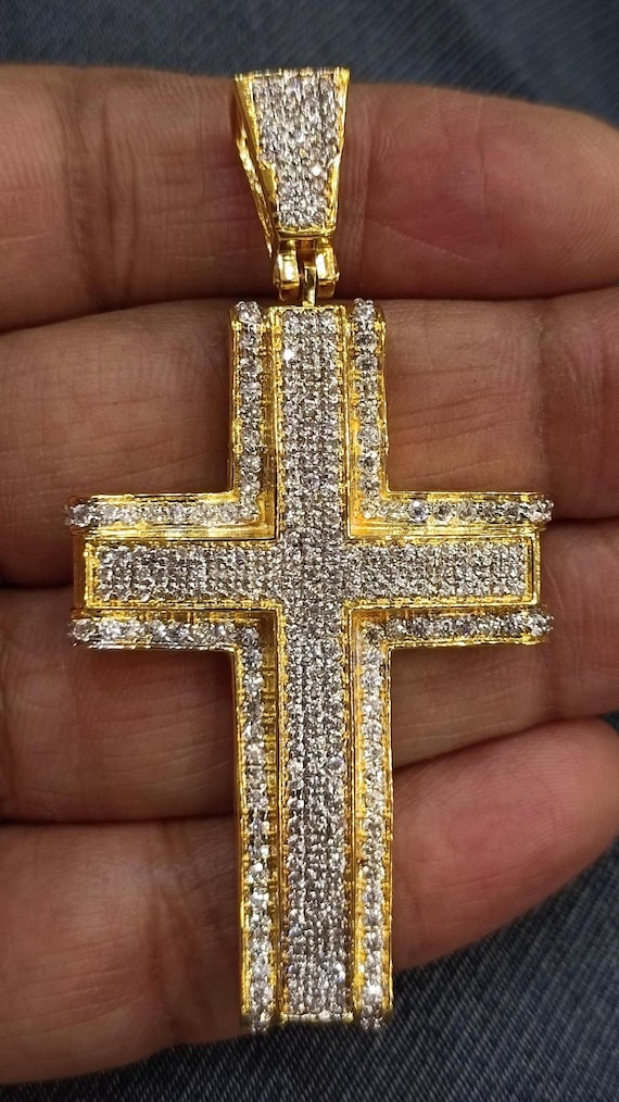 Recarlo - Collana Croce Oro Bianco Con Diamante Ct001 Collana Veneziana Argento Brunito 52cm - Foto 9