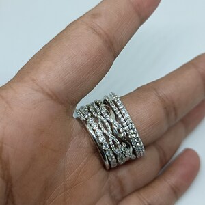 Six Set of Stackable/stacking Rings in Cubic Zircon & Sterling Silver ...