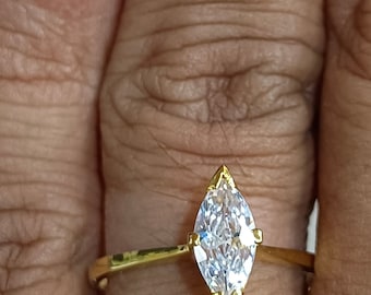 1,60 Karat Marquise Simulierter Diamant Ring, 14k Gold Jubiläumsring
