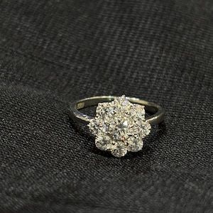 2.50ct Simulated Diamond Halo Ring: 14K White Gold Plated Wedding Engagement