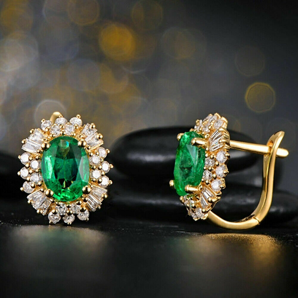 Faux emerald earrings deals
