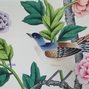 G-005 MUESTRA para papel pintado chinoiserie pintado a mano sobre seda hilada SP