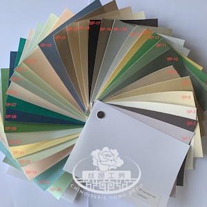 Amostras de cores de seda SP: coleção de seda fiada tingida padrão para papel de parede pintado à mão Chinoiserie