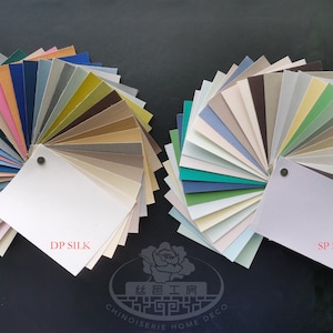 Amostras de cores de seda fiada SP e seda DP Slub para papel de parede e arte pintados à mão Chinoiserie