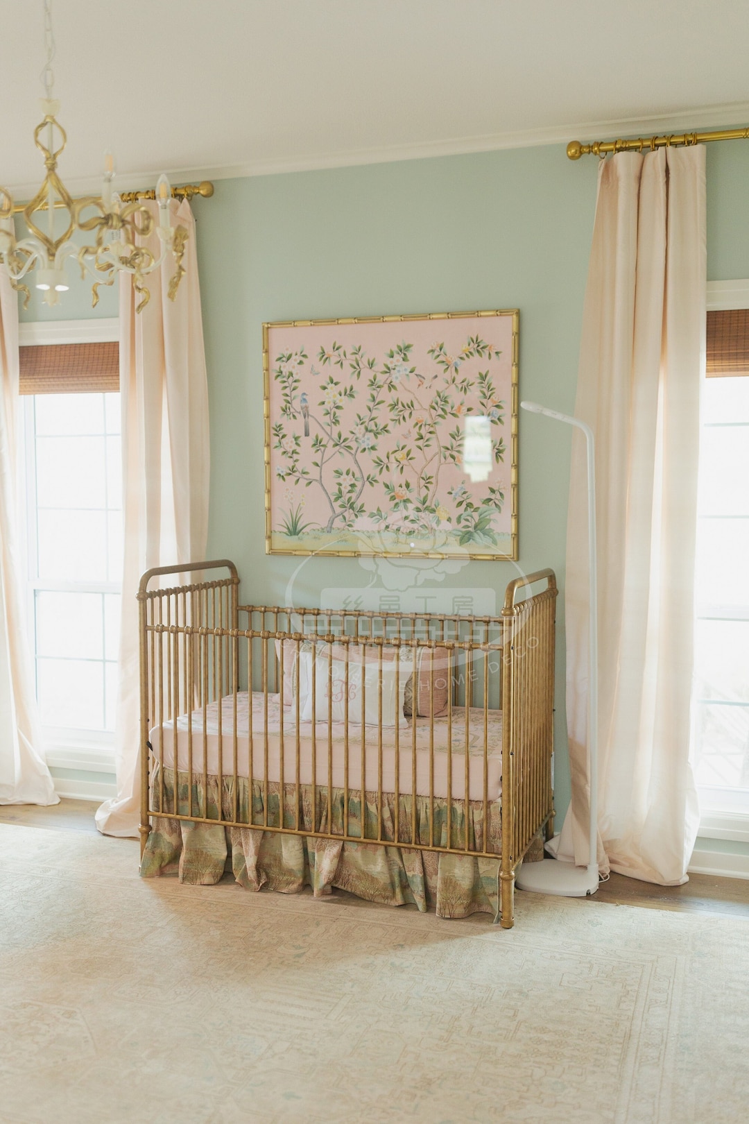 Chinoiserie Nursery Wall Art – Hand-painted Botanical Birds on Pink ...