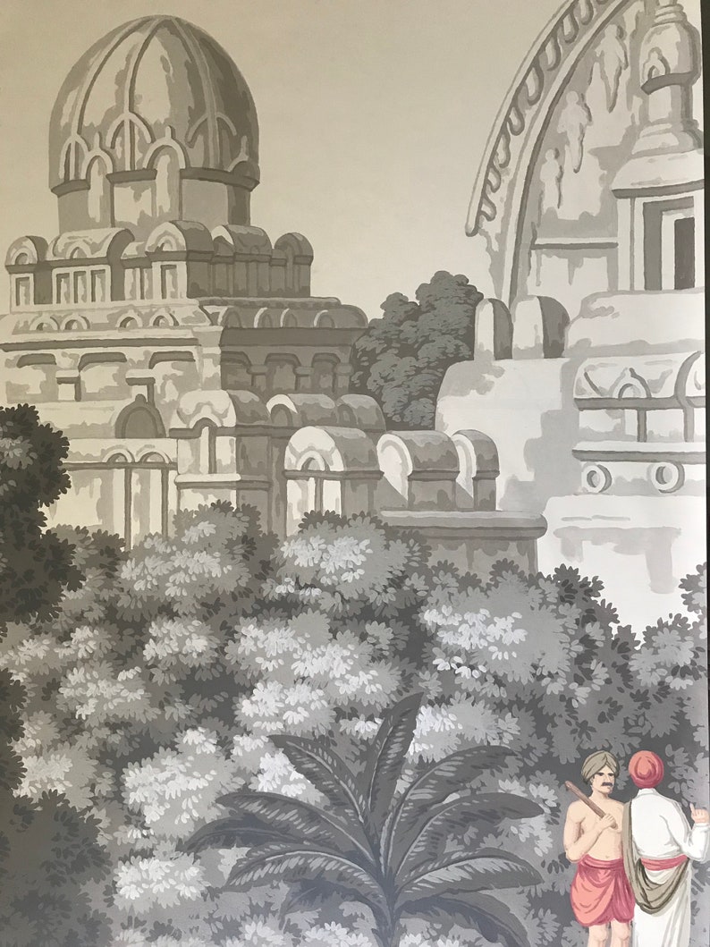 Panoramic Handpainted Wallpaper: Early Views of India - Etsy