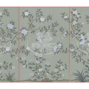 G-003 SAMPLE in STOCK for Chinoiserie Handpainted Wallpaper