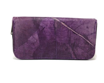 Zipper Wallet | Vegan Leather Zip Around Wallet | Leaf Leather | Made from Real Leaves | Cruelty Free | Sustainable | Eco-friendly