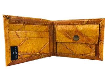 Men's Wallet with Coin Pocket | Vegan Men's Wallet | Leaf Leather | Real Leaves | Cruelty Free | Sustainable | Eco-friendly | Plant Based