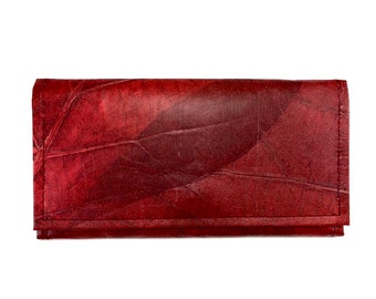 Clutch Wallet | Leaf Leather Trifold Wallet | Ladies Vegan Wallet| Eco-friendly | Sustainable | Plant Based Leather | Cruelty Free