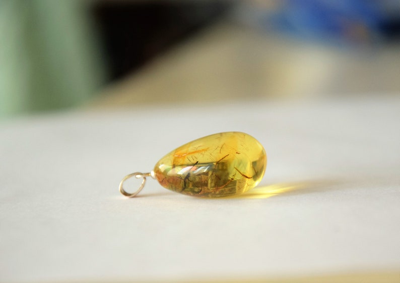 amber inclusions silver pendant amber jewelry Amber pendant Drop pendant amber amber necklace Baltic amber pendant natural amber