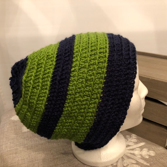 Seahawks-inspired Slouchy Beanie - Etsy