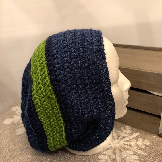 Seahawks-inspired Slouchy Beanie | Etsy