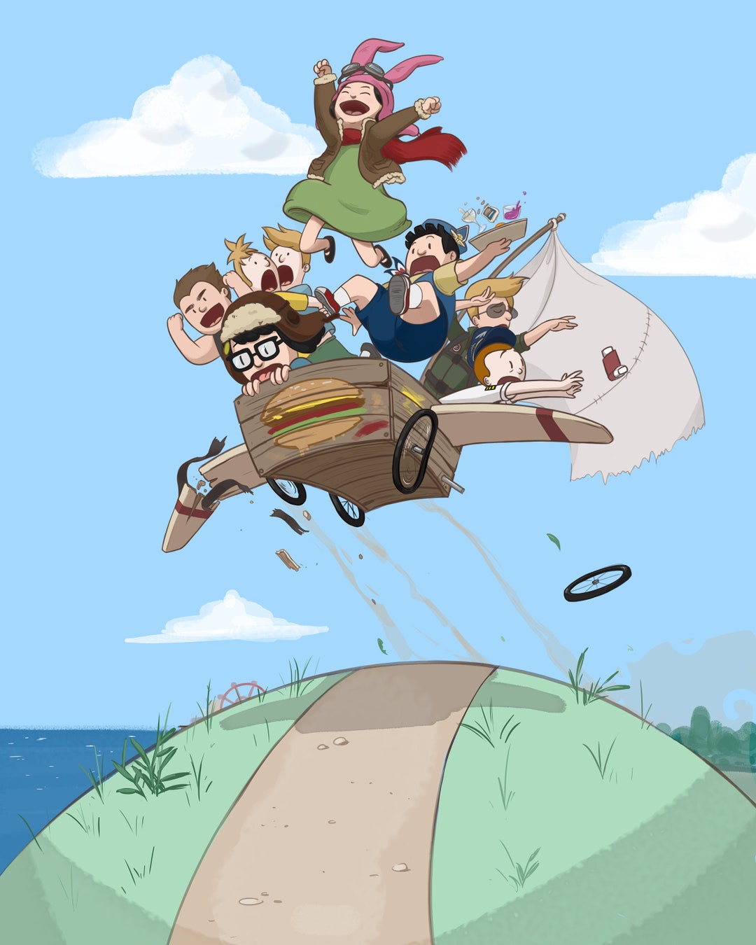 Bob's Burgers Fan Art flight Etsy