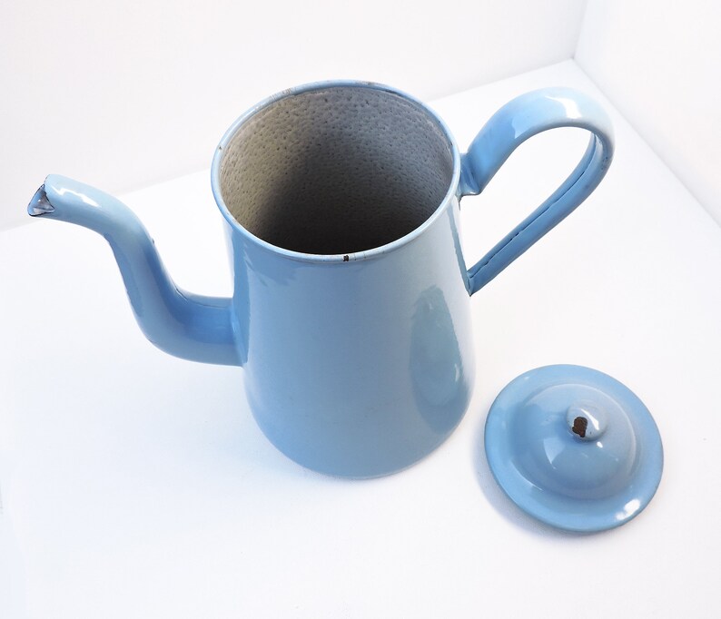 Vintage Sky Blue serving COFFEE POT by Sphinx enamel old enamelware graniteware
