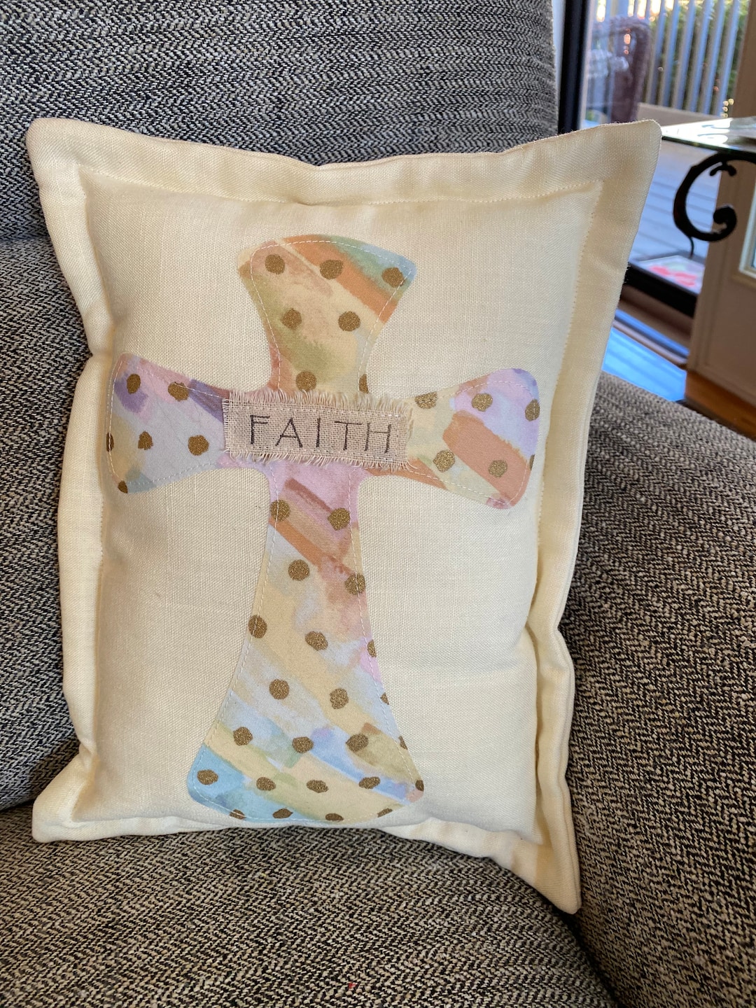 Cross Pillow Religious Pillow Christmas Pillow Farmhouse Etsy