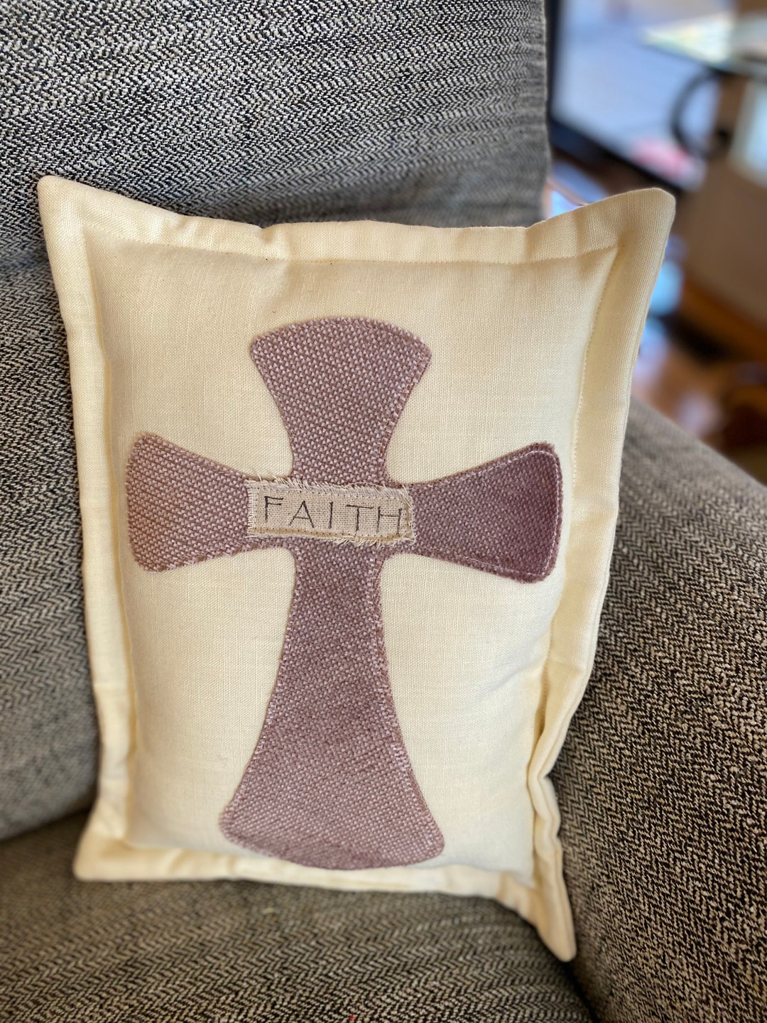 Cross Pillow, Religious Pillow, Christmas Pillow, Farmhouse Style