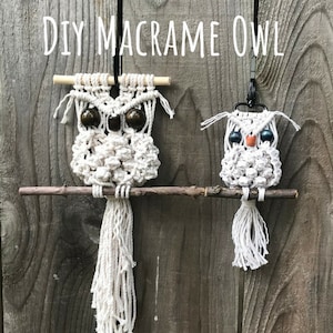 Macrame Owl Tutorial, Learn To Macrame, Adorable Owl Pattern, DIY, do it yourself, PDF instructions, cute fun gift, boho decor, owl lovers image 1