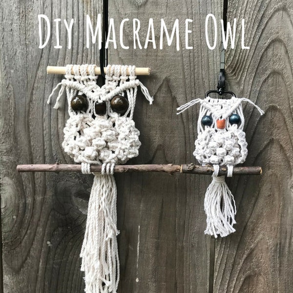 Tutorial de Búho de Macramé, Aprende a Macramé, Patrón de Búho Adorable, BRICOLAJE, hazlo tú mismo, instrucciones en PDF, lindo regalo divertido, decoración boho, amantes de los búhos