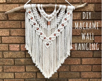 DIY LAYERED MACRAME Wall Hanging Pattern, Macrame Photo tutorial, Learn to macrame, pdf instructions, digital download