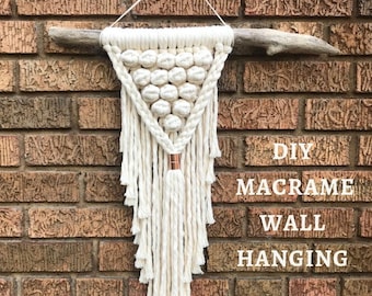 Macrame Wall Hanging Tutorial, DIY Learn to Macrame, Beginner Pattern and Knot Guide, Digital Download PDF, easy cute macrame do it yourself