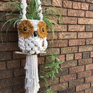 DIY MACRAME OWL Plant Hanger Pattern, Owl Plant Holder Photo tutorial, Learn to macrame, pdf instructions image 3