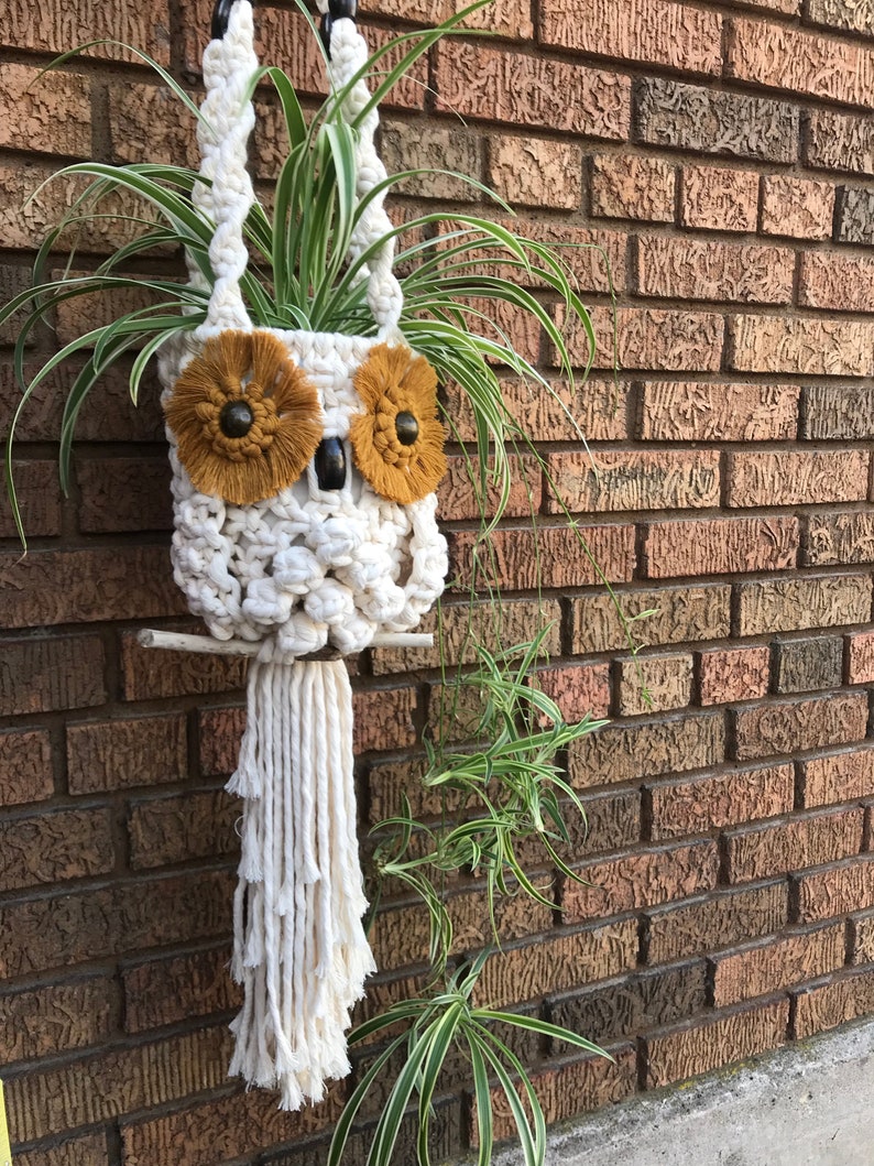 DIY MACRAME OWL Plant Hanger Pattern, Owl Plant Holder Photo tutorial, Learn to macrame, pdf instructions image 3